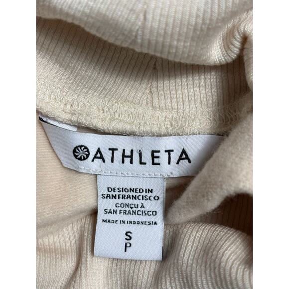 Athleta Balance Cinch Turtleneck Sweatshirt Womens Size S Chantilly Cream - Picture 3 of 9